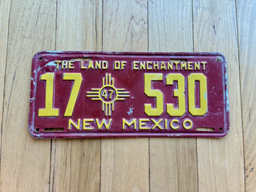 1947 New Mexico Repainted License Plate