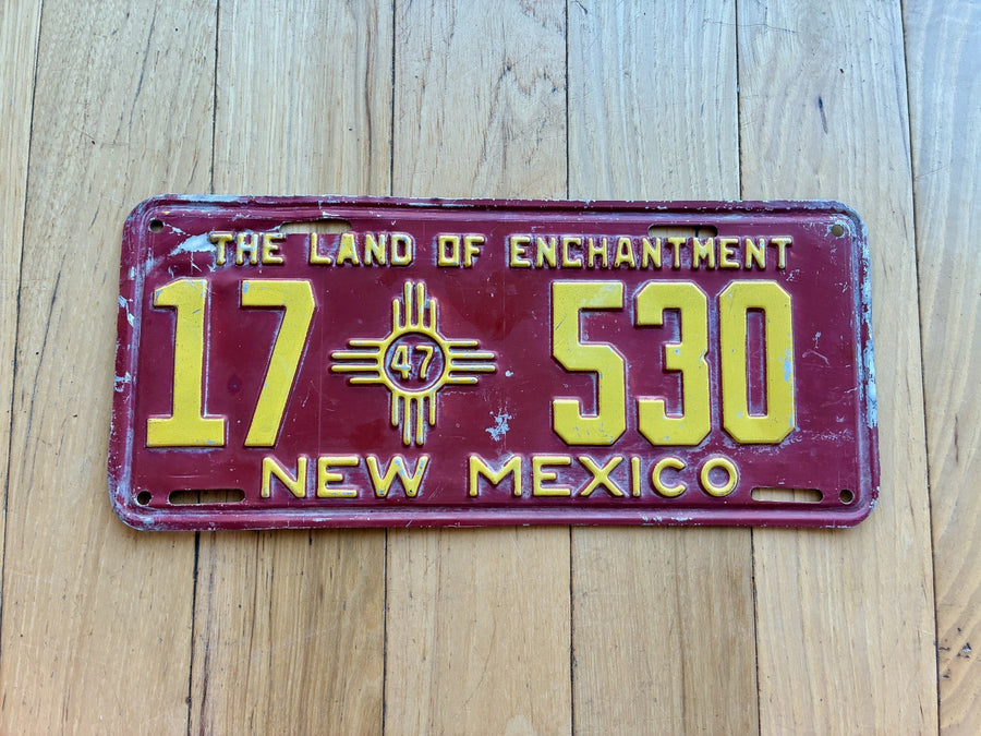 1947 New Mexico Repainted License Plate