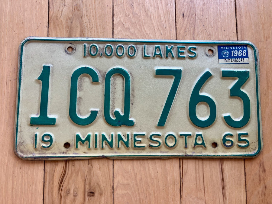 1965 1966 Minnesota License Plate