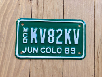 1989 Colorado Motorcycle Dealer License Plate