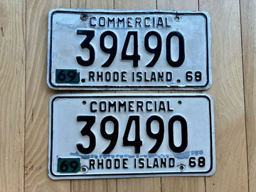 Pair of 1968 Rhode Island Commercial License Plates