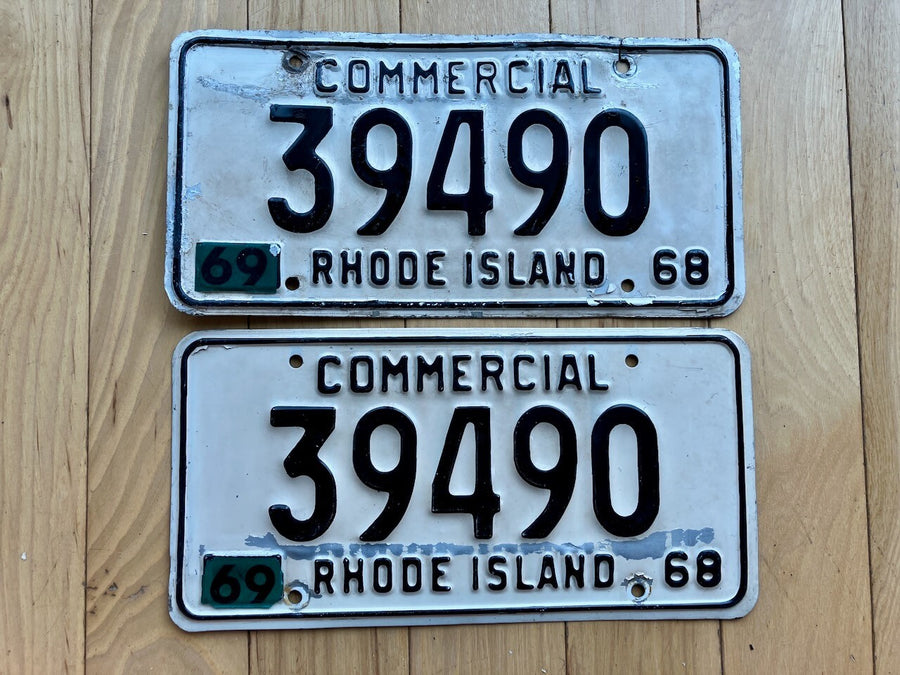 Pair of 1968 Rhode Island Commercial License Plates