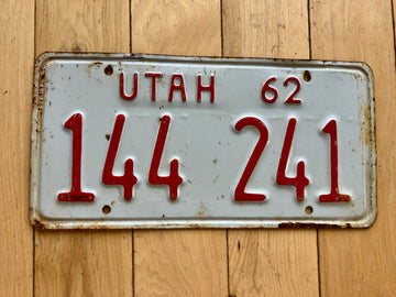 1962 Utah License Plate