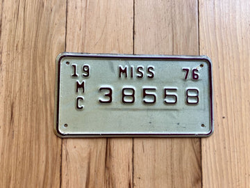 1976 Mississippi Motorcycle License Plate
