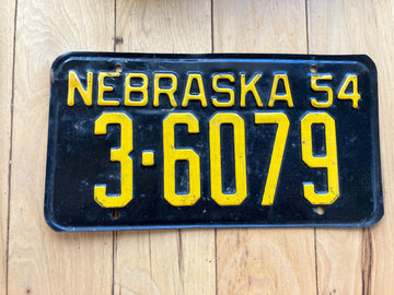 1954 Nebraska License Plate