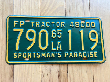 1965 Louisiana FP Tractor License Plate
