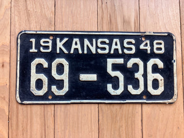 1948 Kansas License Plate