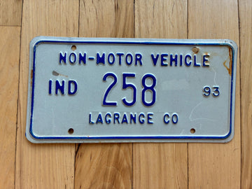 1993 Indiana Non Motor Vehicle/ Buggy License Plate