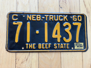 1960 Nebraska Truck License Plate