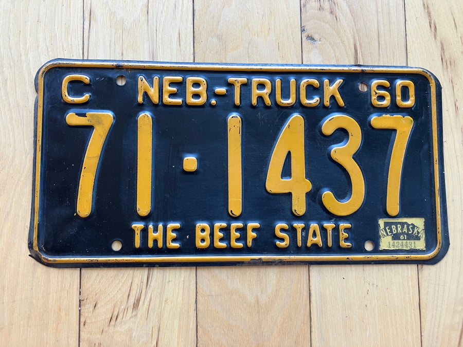 1960 Nebraska Truck License Plate