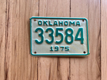 1975 Oklahoma Motorcycle License Plate