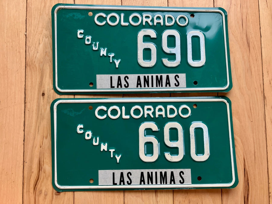Pair of 1977 Las Animas County Colorado License Plates