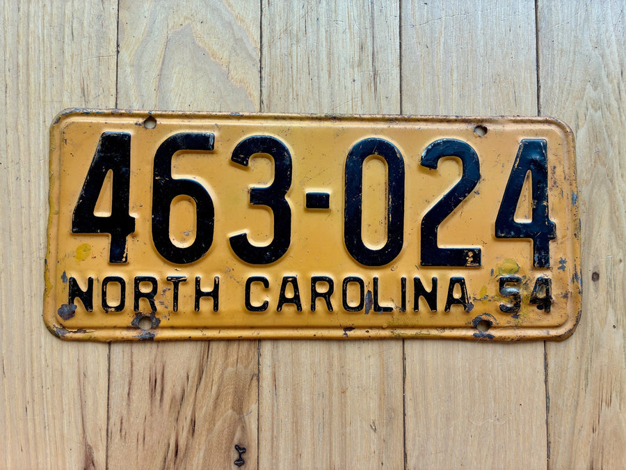 1954 North Carolina License Plate