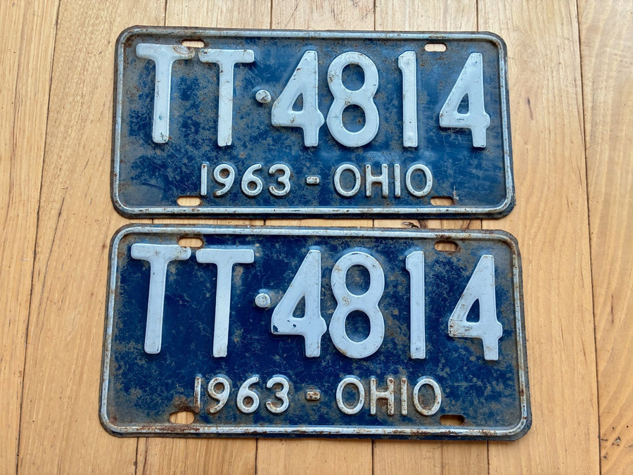 Pair of 1963 Ohio License Plates