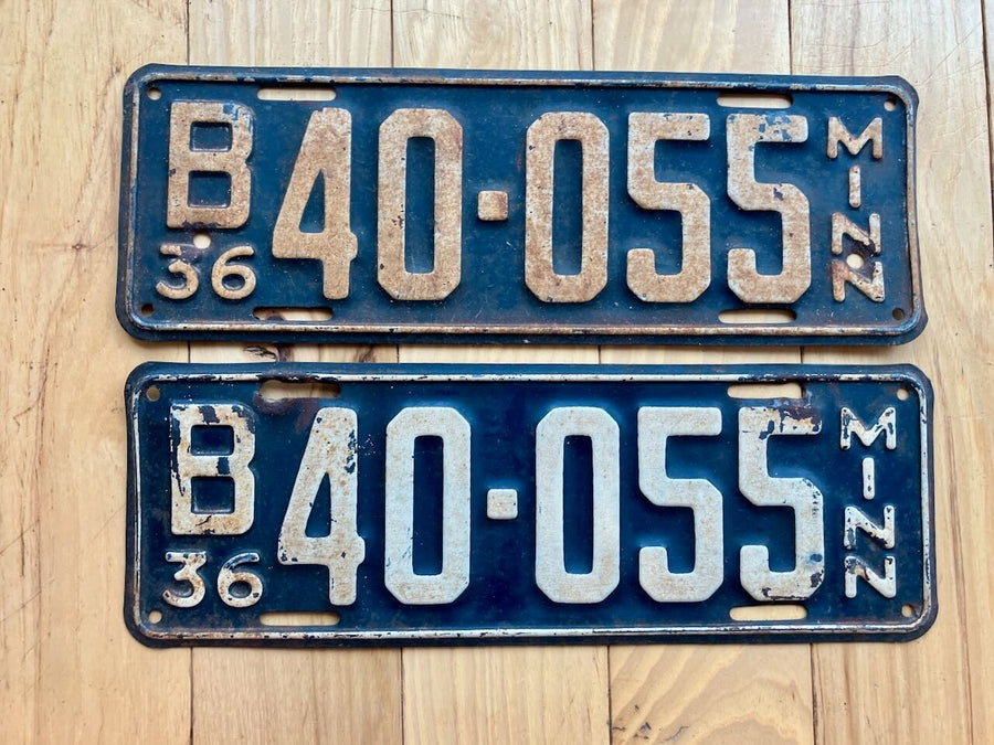 Pair of 1936 Minnesota License Plates
