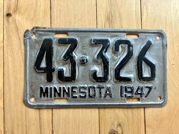 1947 Minnesota License Plate
