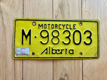 1981 Alberta Motorcycle License Plate