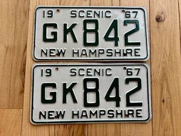 Pair of 1967 New Hampshire License Plates