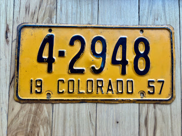 1957 Colorado License Plate