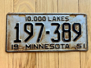 1951 Minnesota License Plate