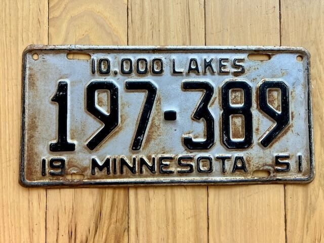 1951 Minnesota License Plate