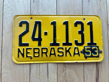 1953 Nebraska License Plate