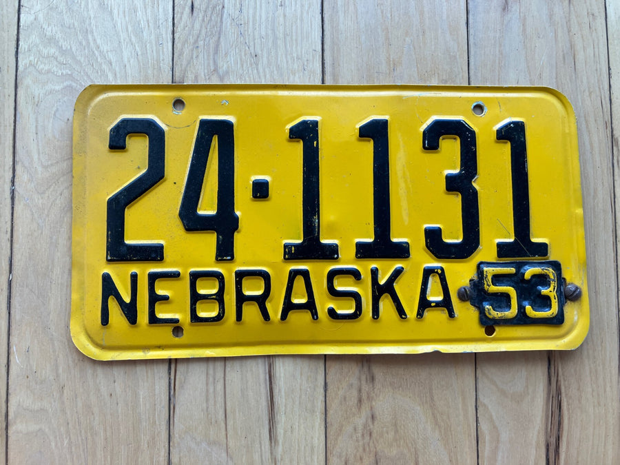 1953 Nebraska License Plate