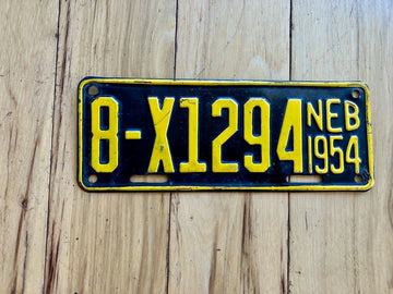 1954 Nebraska Farm Trailer License Plate