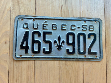 1958 Quebec License Plate