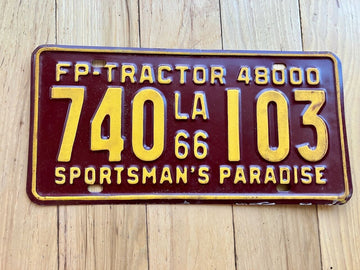 1966 Louisiana Tractor License Plate