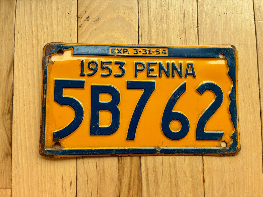 1953 1954 Pennsylvania License Plate
