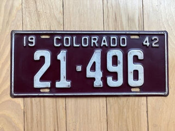 1942 Colorado License Plate