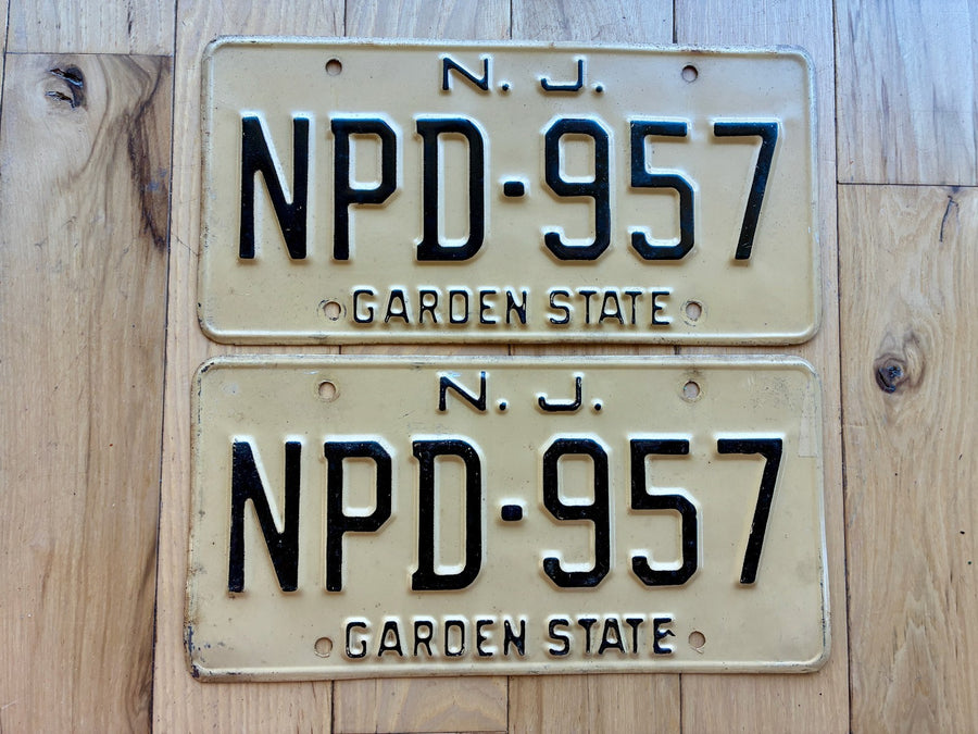 Pair of 1960s Base New Jersey License Plates