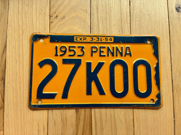 1953 1954 Pennsylvania License Plate