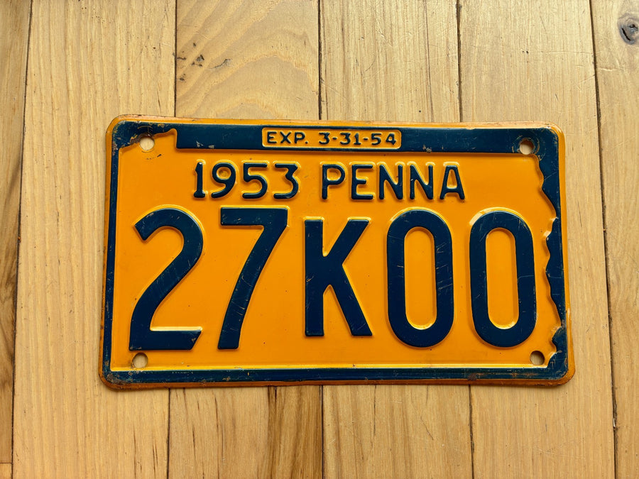 1953 1954 Pennsylvania License Plate
