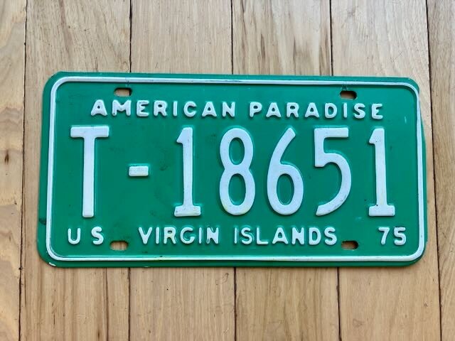 1975 USVI License Plate