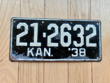 1938 Kansas License Plate