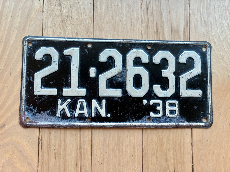 1938 Kansas License Plate