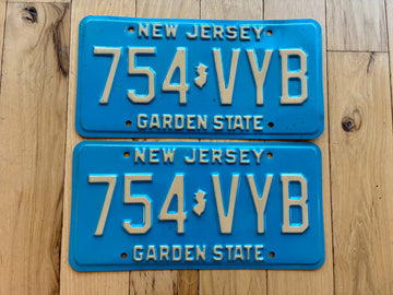 Pair of 1983 Base New Jersey License Plates