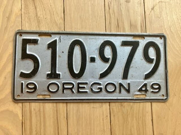 1949 Oregon License Plate