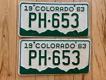 Pair of 1963 Colorado License Plates