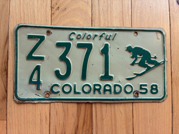 1958 Colorado License Plate