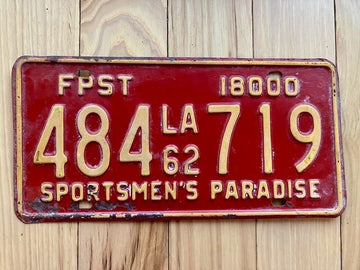 1962 Louisiana Forest Product Semi Trailer (FPST) License Plate