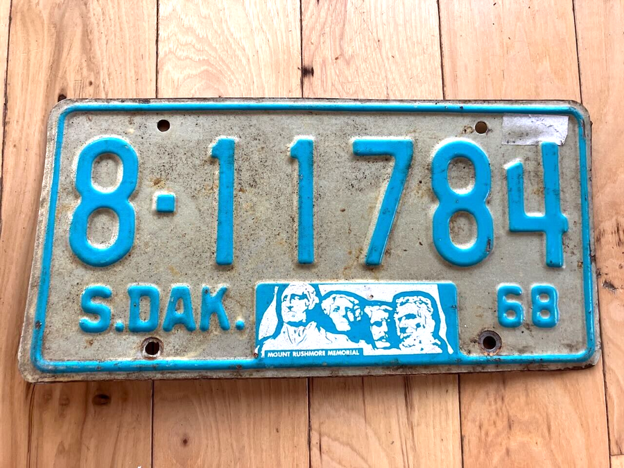 1968 South Dakota License Plate