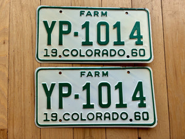Pair of 1960 Colorado Farm License Plates
