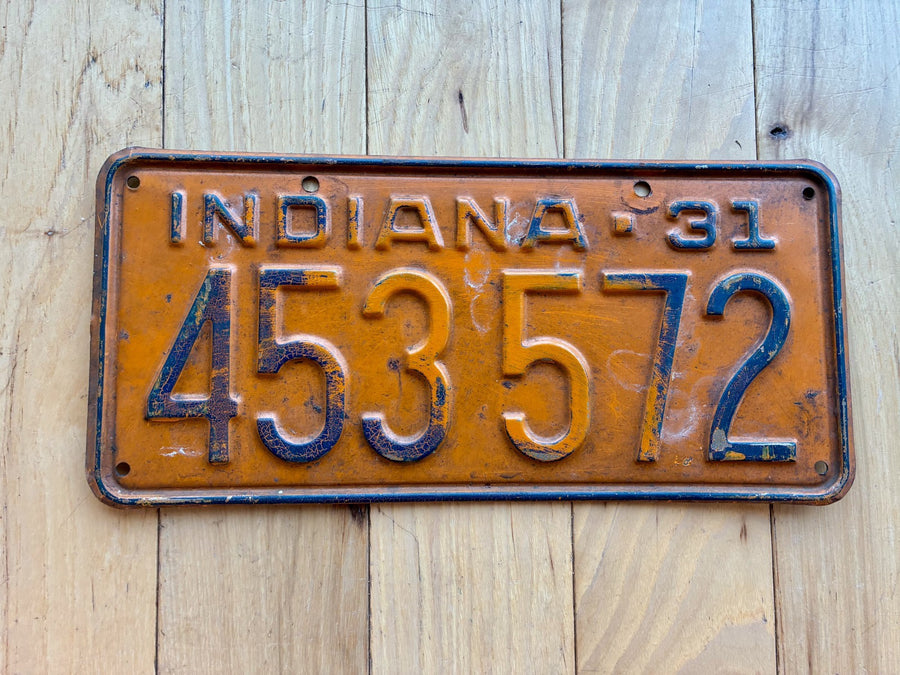 1931 Indiana License Plate