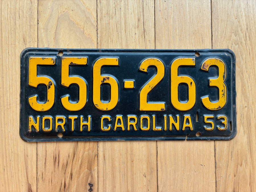 1953 North Carolina License Plate