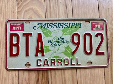 1978 Mississippi Carroll County License Plate