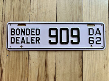 1962 Washington State Bonded Dealer License Plate
