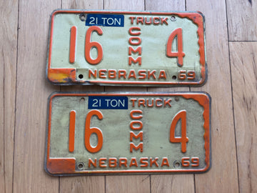 Pair of 1969 Nebraska Commercial Truck License Plates